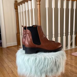 Anthropologie brown Chelsea boots